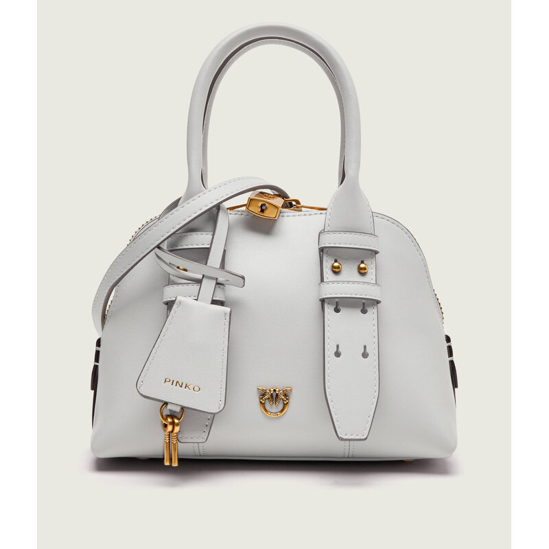 Pinko Kožený kufřík BOWLING BAG ZIP MINI