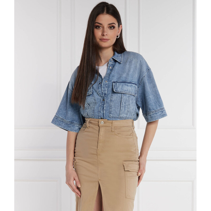 DONDUP - made in Italy Džínová košile | Oversize fit