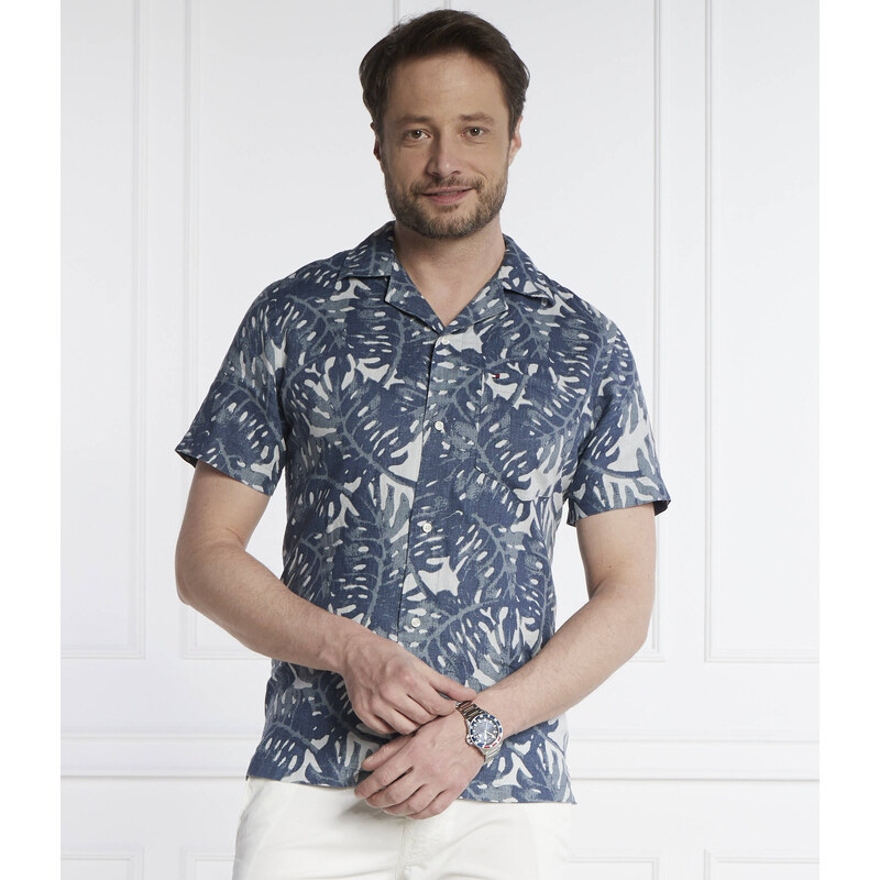 Tommy Hilfiger Lněná košile W-DIFFUSED FOLIAGE | Regular Fit