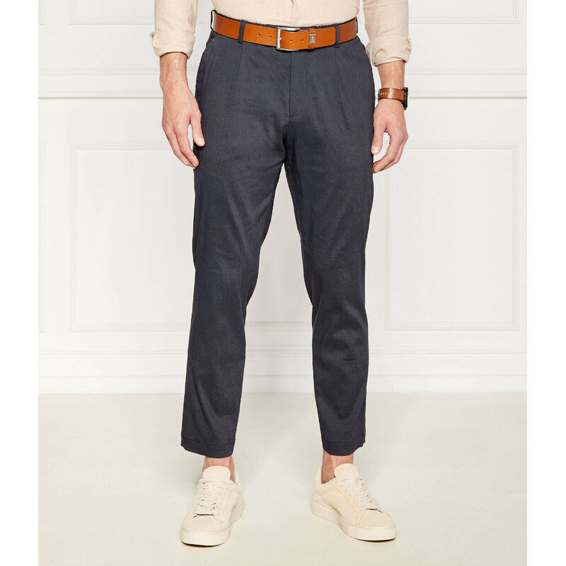 BOSS BLACK Lněné kalhoty chino P-Perin-RDS-WG-242 | Relaxed fit