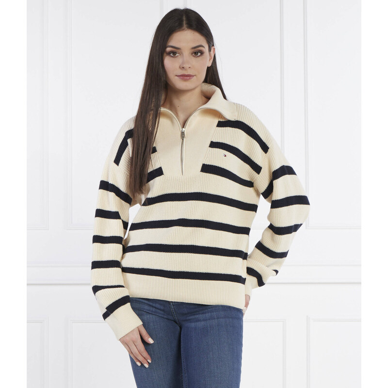 Tommy Hilfiger Svetr CO CARDI STITCH 1/2 ZIP SWT | Loose fit