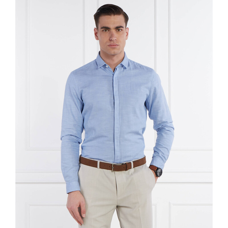 HUGO Košile Ketran | Slim Fit přidáním lnu