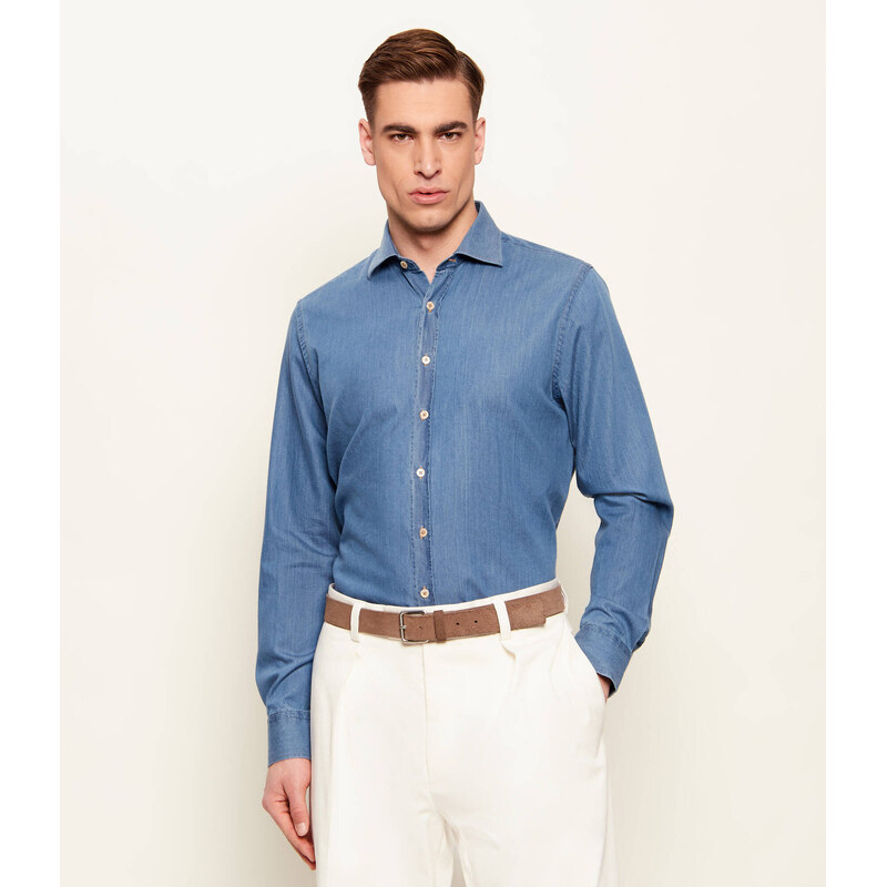 Oscar Jacobson Džínová košile Cut Away | Slim Fit