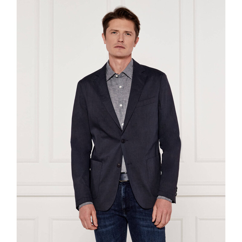 BOSS BLACK Lněná sako P-Hanry-WG-241 | Slim Fit