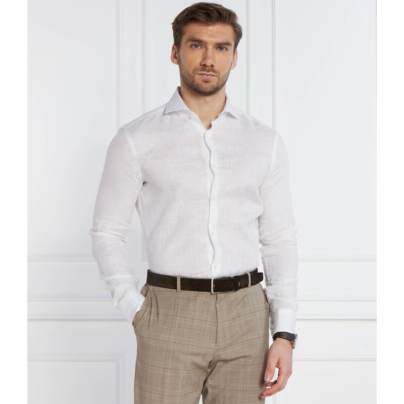 BOSS BLACK Lněná košile H-HANK | Slim Fit