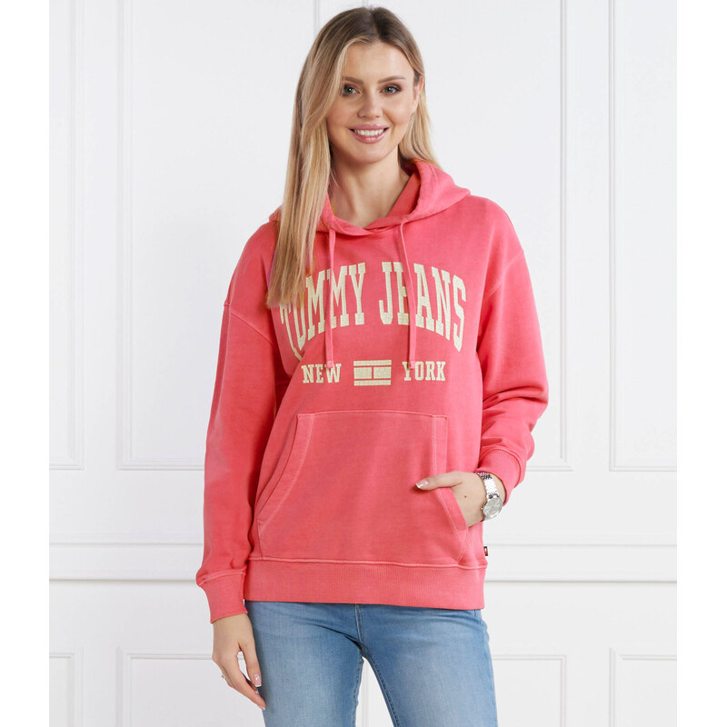 Tommy Jeans Mikina TJW RLX WASHED VARSITY HOOD EXT | Relaxed fit