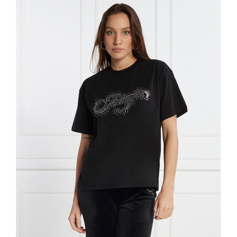 Juicy Couture Tričko BOYFRIEND SCATTER DIAMANTE | Classic fit