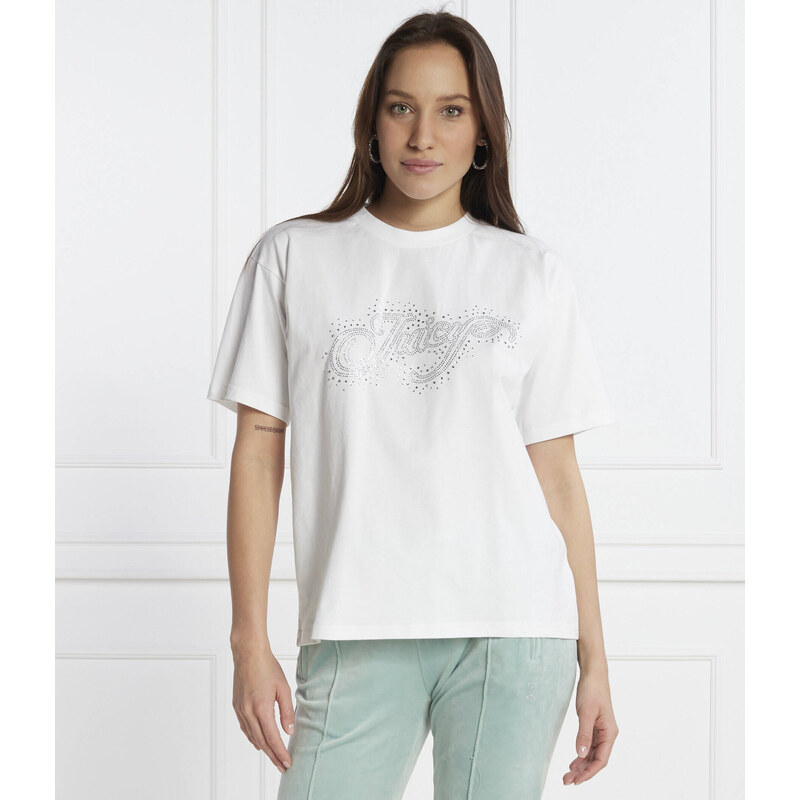 Juicy Couture Tričko BOYFRIEND SCATTER DIAMANTE | Classic fit 88514058
