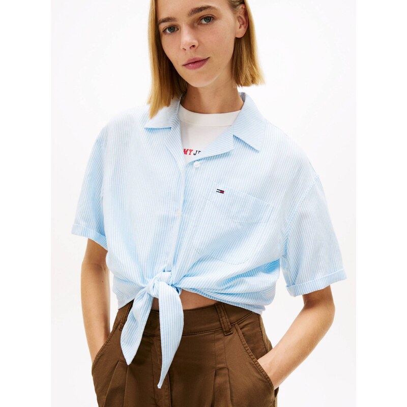 Tommy Jeans Lněná košile | Cropped Fit