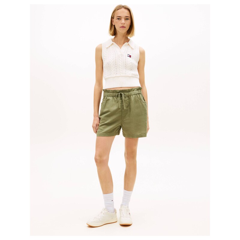 Tommy Jeans Lněné šortky TJW ESSENTIAL | regular fit