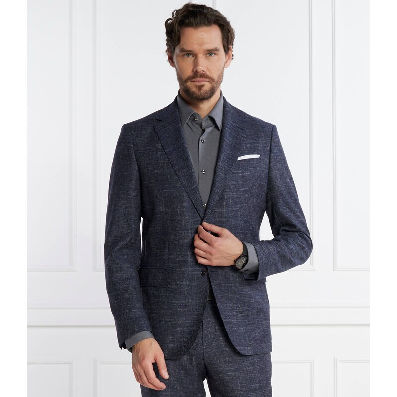 BOSS BLACK Vlněný sako H-Hutson-233 | Slim Fit přidáním lnu