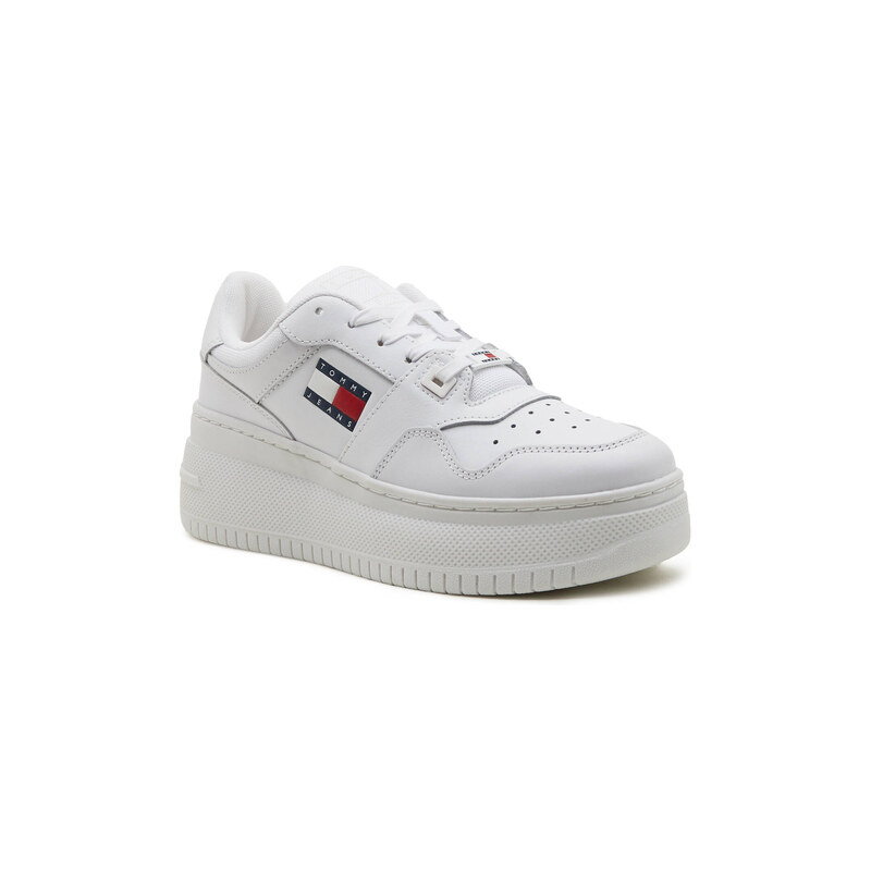 Tommy Jeans Kožené tenisky TJW RETRO BASKET FLATFORM ESS