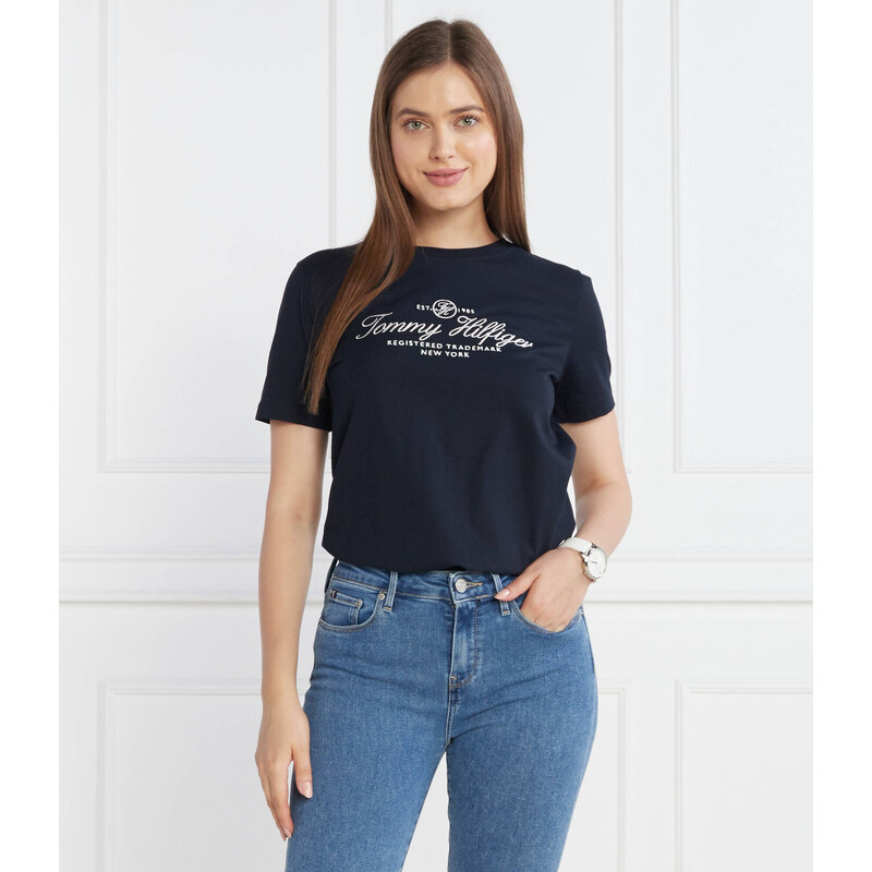 Tommy Hilfiger Tričko REG HILFIGER SCRIPT C-NK SS | Regular Fit