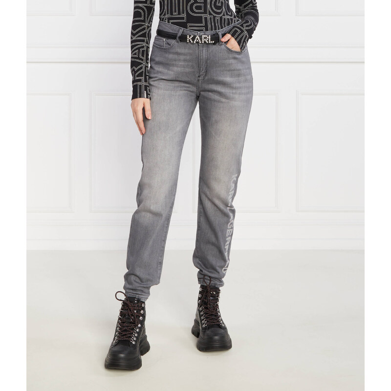Karl Lagerfeld Džíny rhinestone logo jeans | Straight fit