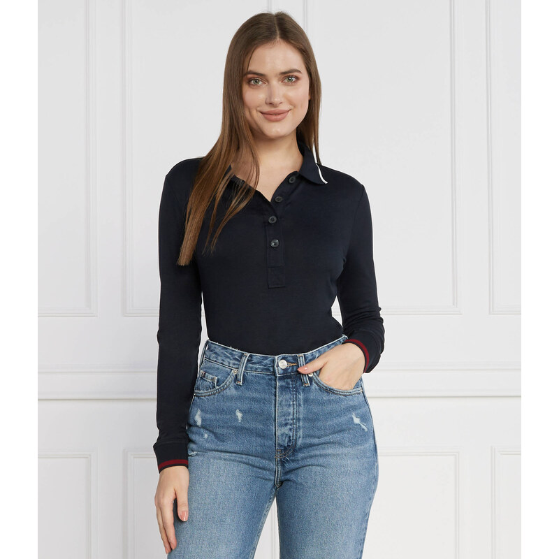 Tommy Hilfiger Polokošile SPLIT GLOBAL STR LS | Slim Fit