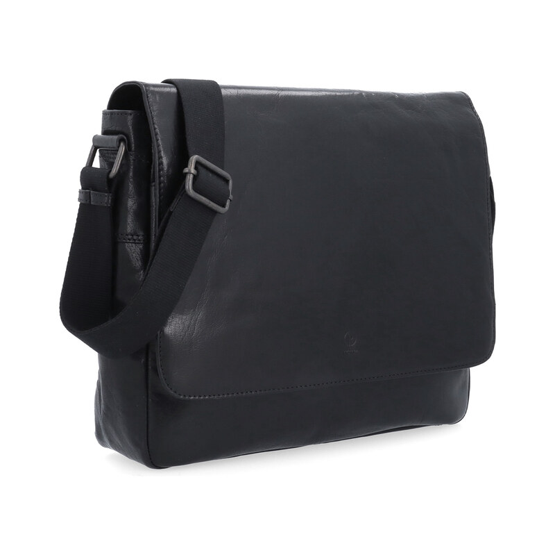 Kožená taška crossbody Poyem černá 2205 Poyem C