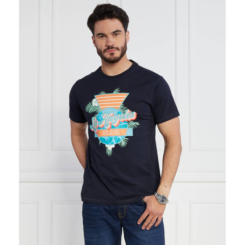 GUESS Tričko SS CN CALIFORNIA FLO | Regular Fit