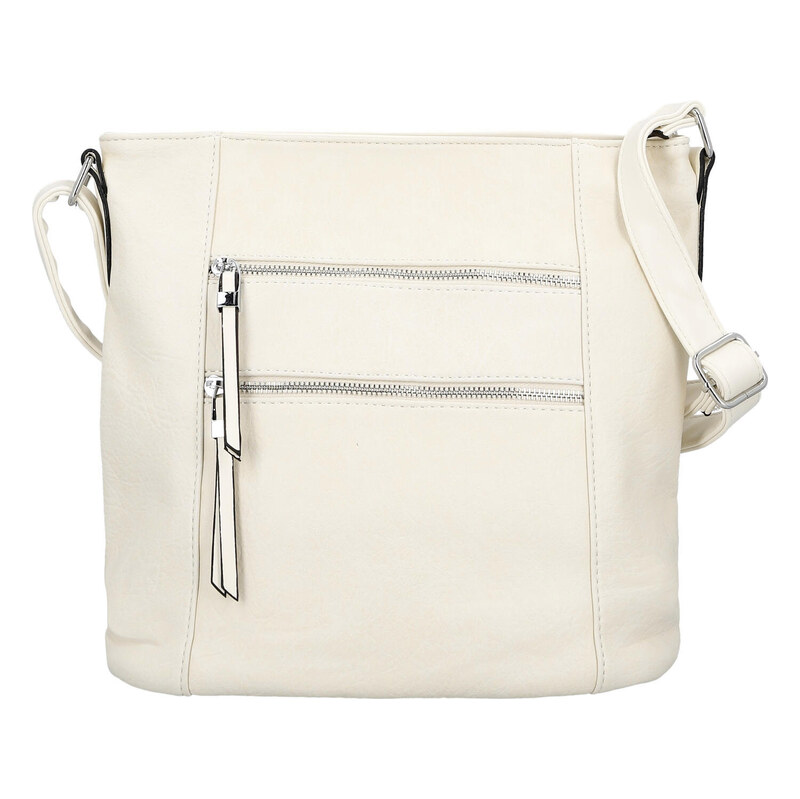 Firenze Trendy dámská koženková crossbody kabelka Truda, krémová