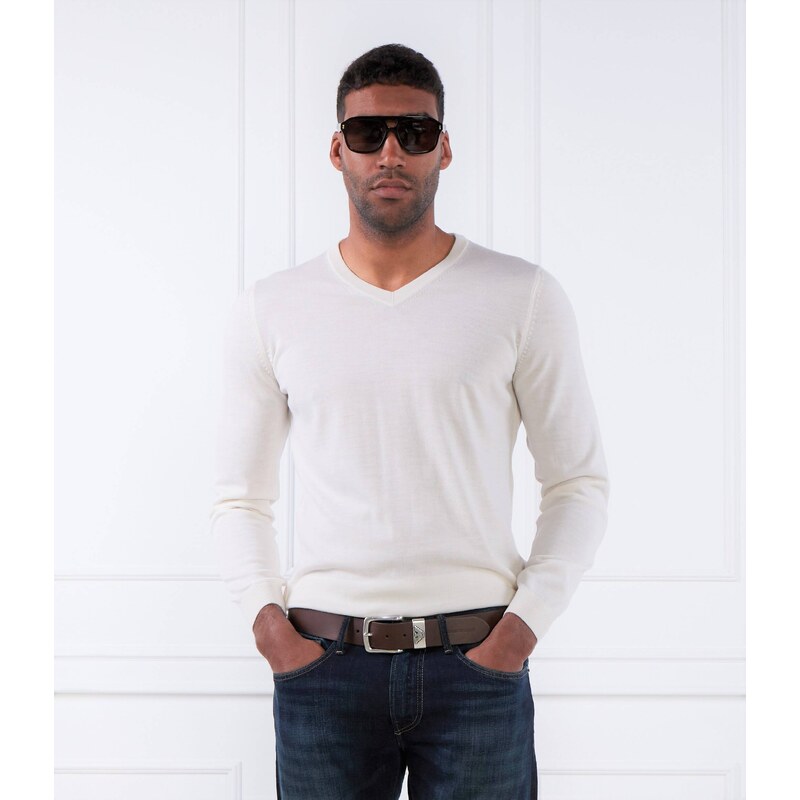 BOSS BLACK vlněný svetr melba-p | slim fit