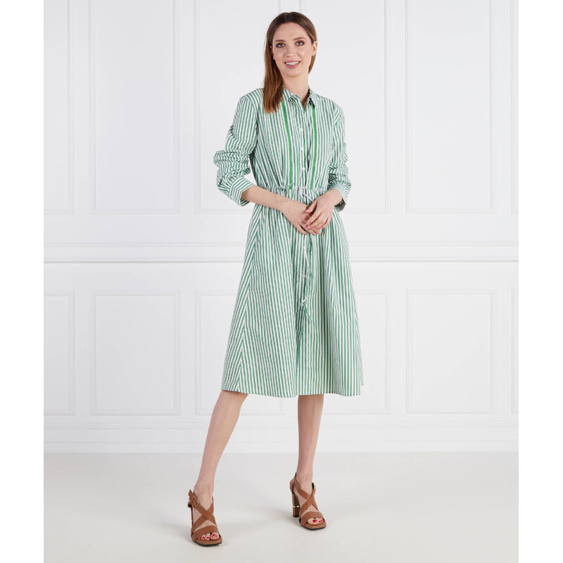 Tommy Hilfiger Šaty ORG CO STRIPE MIDI SHIRT-DRESS