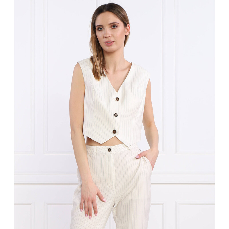 GUESS Lněná vesta DINA CROPPED | Regular Fit