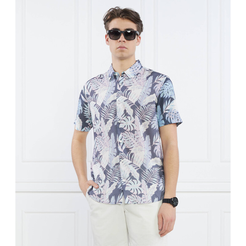 GUESS Košile SS ECO RAYON INDGO T | Slim Fit