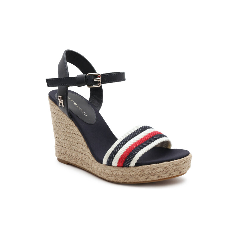 Tommy Hilfiger Boty na klínku s přídavkem kůže