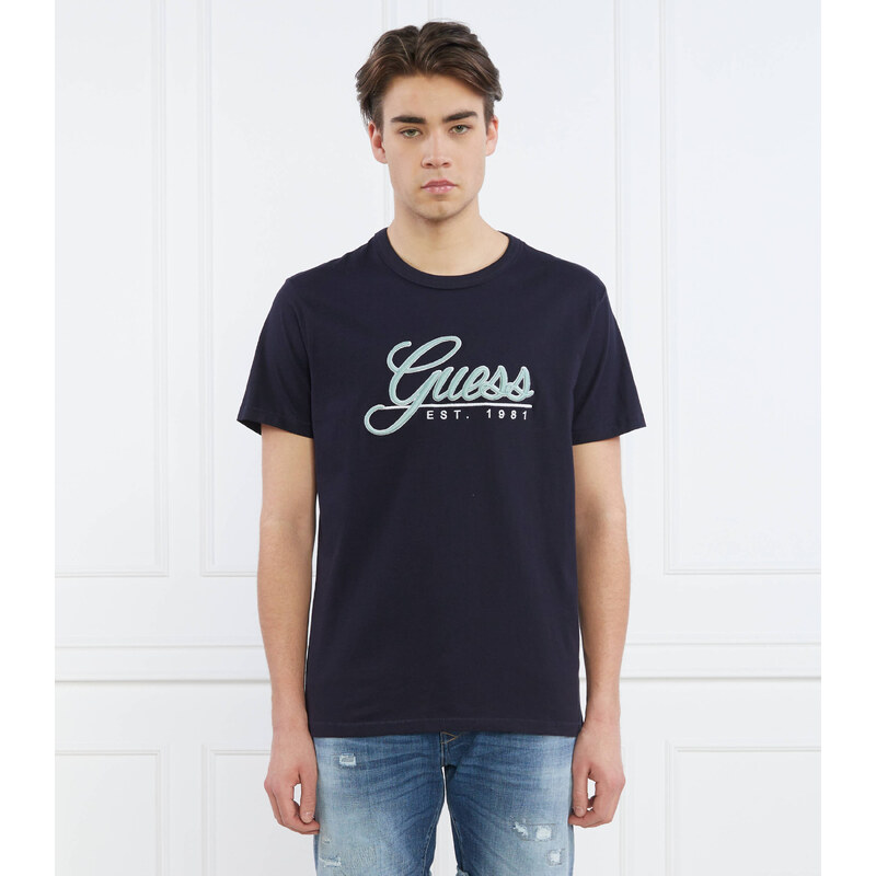 GUESS Tričko SS CN GUESS 3D EMBRO | Regular Fit