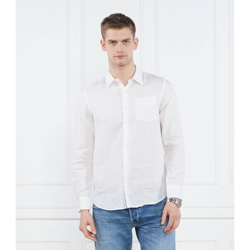 GUESS Lněná košile LS ISLAND | Regular Fit