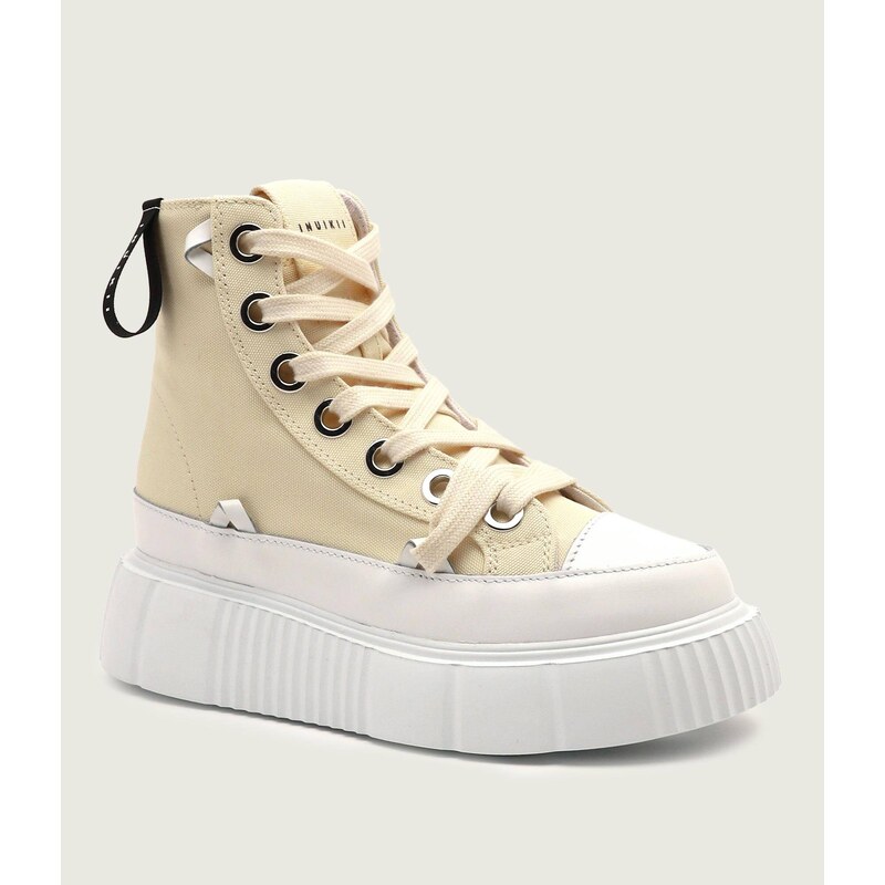 INUIKII Kožené tenisky MATILDA CANVAS HIGH 23 78665686