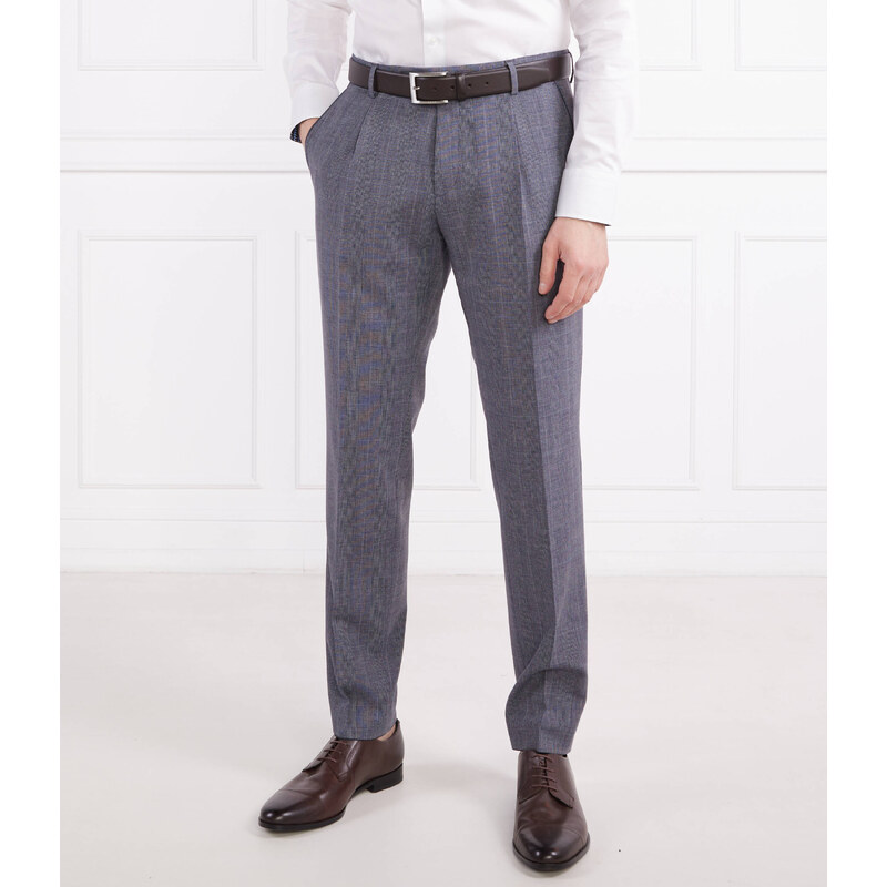 BOSS BLACK Kalhoty H-Genius-Pleat-232 | Slim Fit | s příměsí