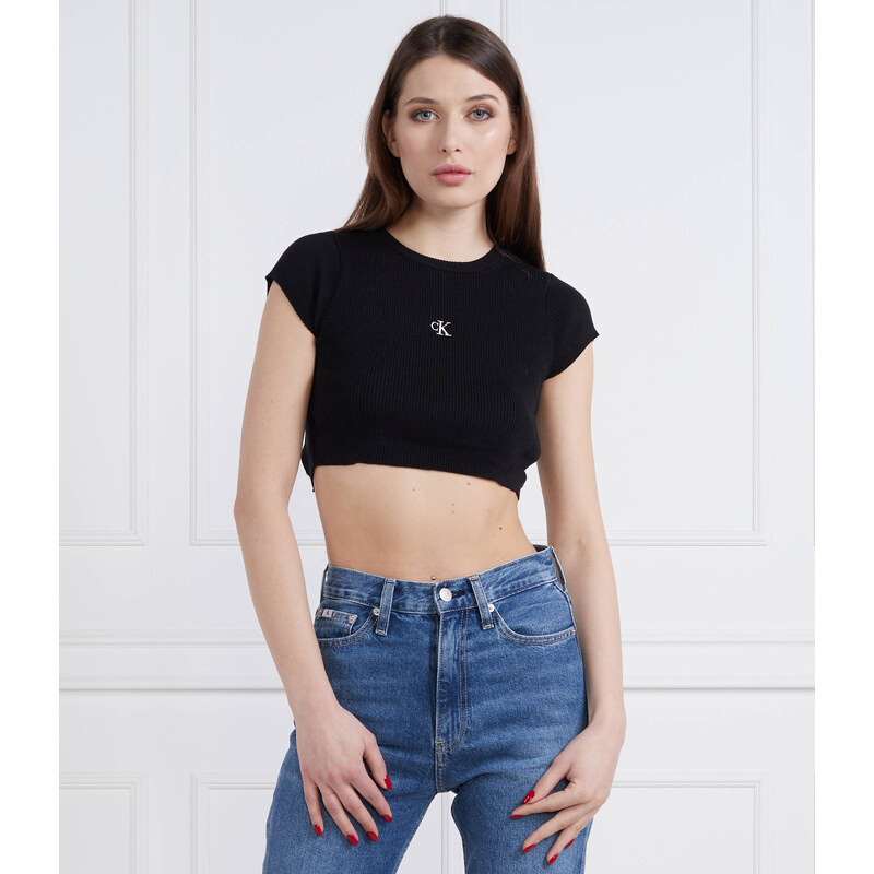 Calvin Klein Jeans Top OPEN BACK TIED | Slim Fit