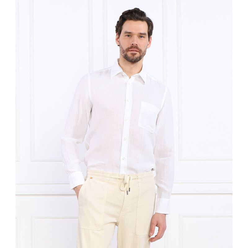 BOSS ORANGE Lněná košile Relegant_6 | Regular Fit