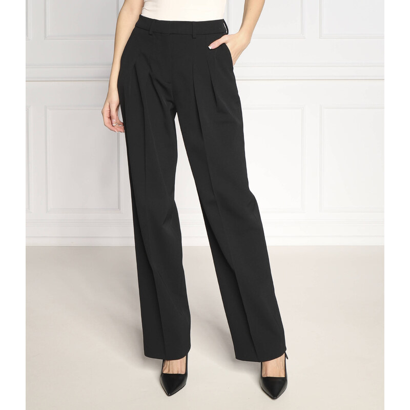 Calvin Klein Kalhoty TWILL PLEATED | Straight fit | s příměsí vlny 76567575