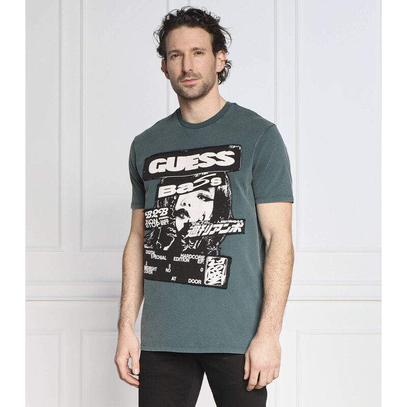 GUESS Tričko SS BSC GUESS MUSIC POSTER | Regular Fit