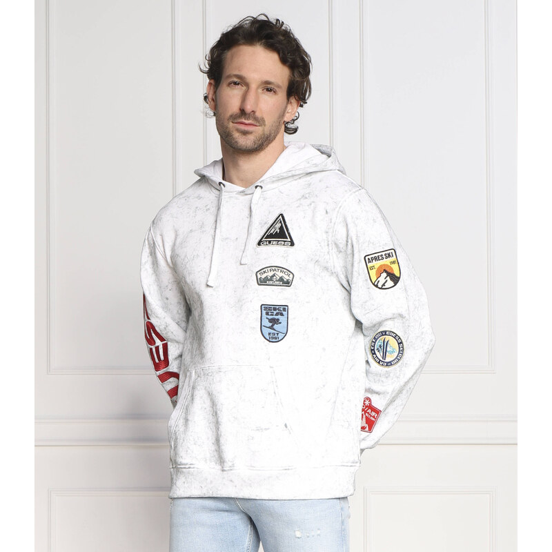 GUESS Mikina HEAVY FINCH WASHD PATCHES | Regular Fit