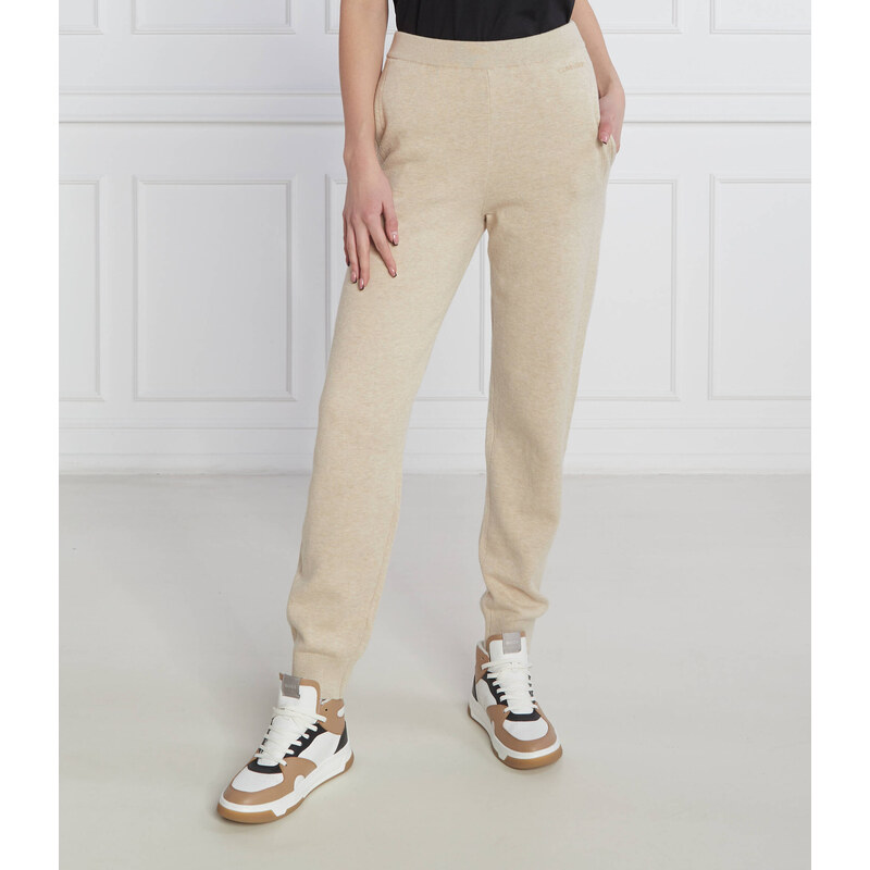 Calvin Klein Úpletové kalhoty | Regular Fit | s příměsí kašmíru 76089980