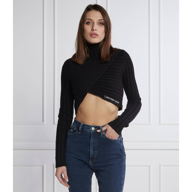 Calvin Klein Jeans Rolák WRAP | Slim Fit | s příměsí vlny 75952012