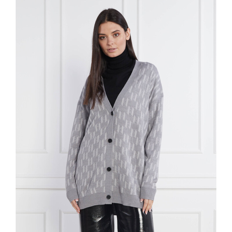 Karl Lagerfeld Kardigan | Longline Fit | s příměsí vlny