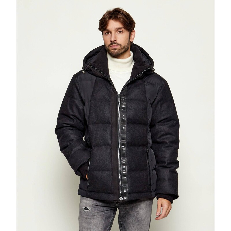 Les Hommes vlněná bunda s kšandami | regular fit