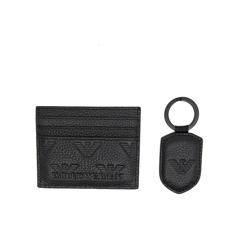 Emporio Armani Kožené pouzdro na karty + přívěsek