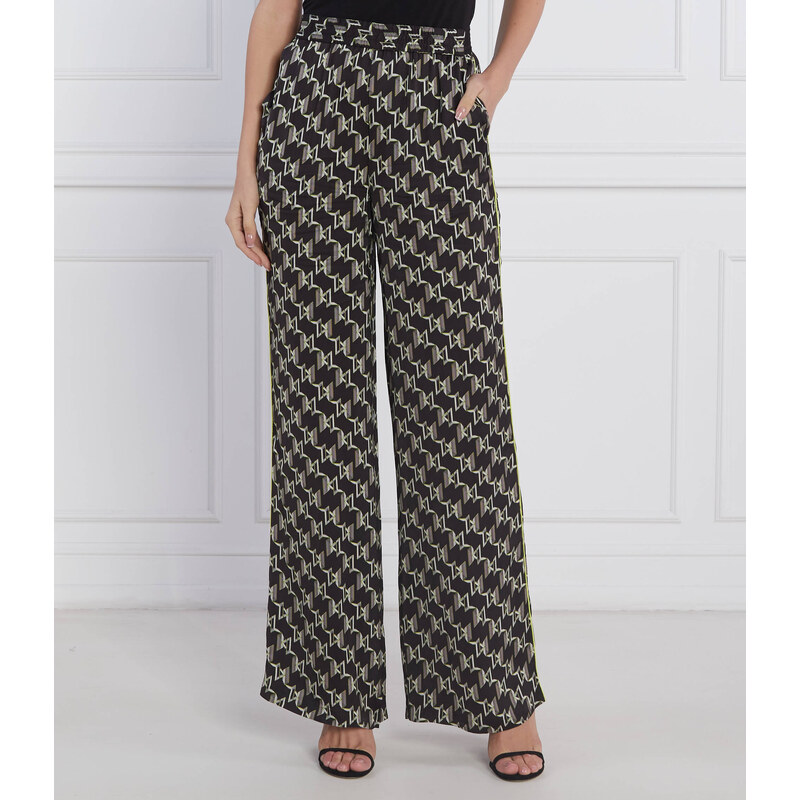 Karl Lagerfeld Kalhoty PRINTED MONOGRAM | flare fit | high waist