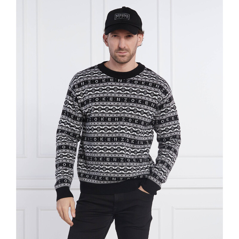 Kenzo vlněný svetr jacquard regular jumper | regular fit