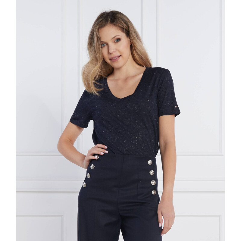 Tommy Hilfiger Tričko REG V-NK FEM METALLIC SS | Regular Fit