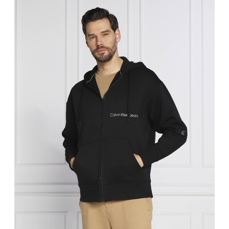Calvin Klein Jeans Mikina OFF PLACED INSTIT ZIP-THROUGH |