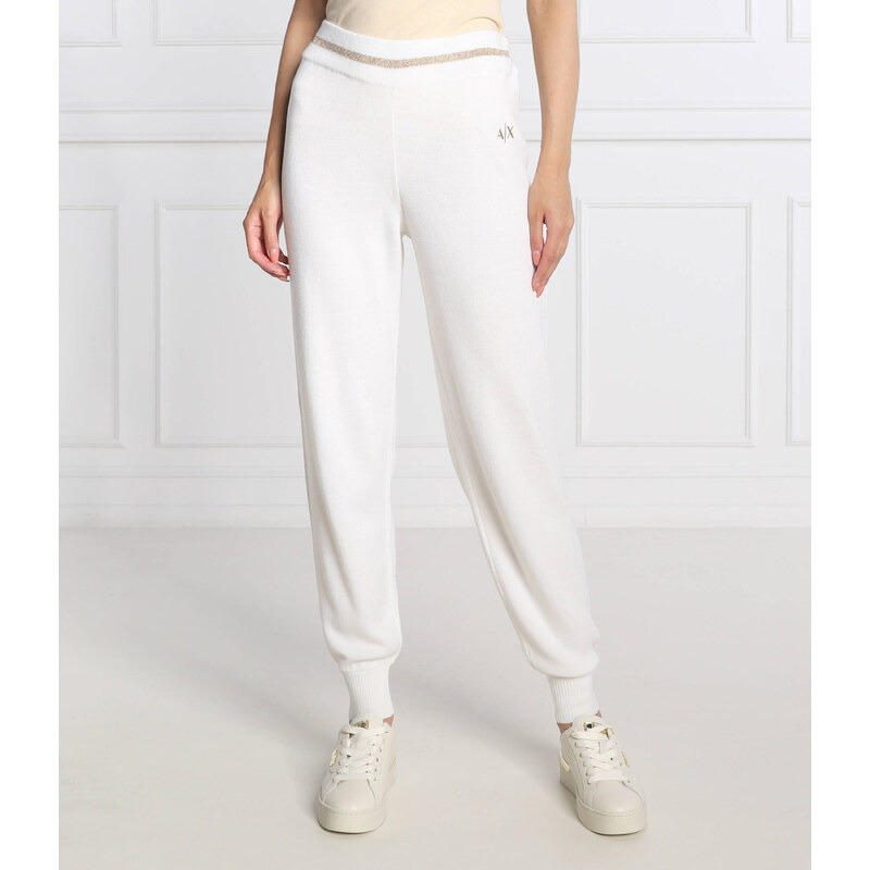 Armani Exchange Úpletové kalhoty | Regular Fit | s příměsí vlny