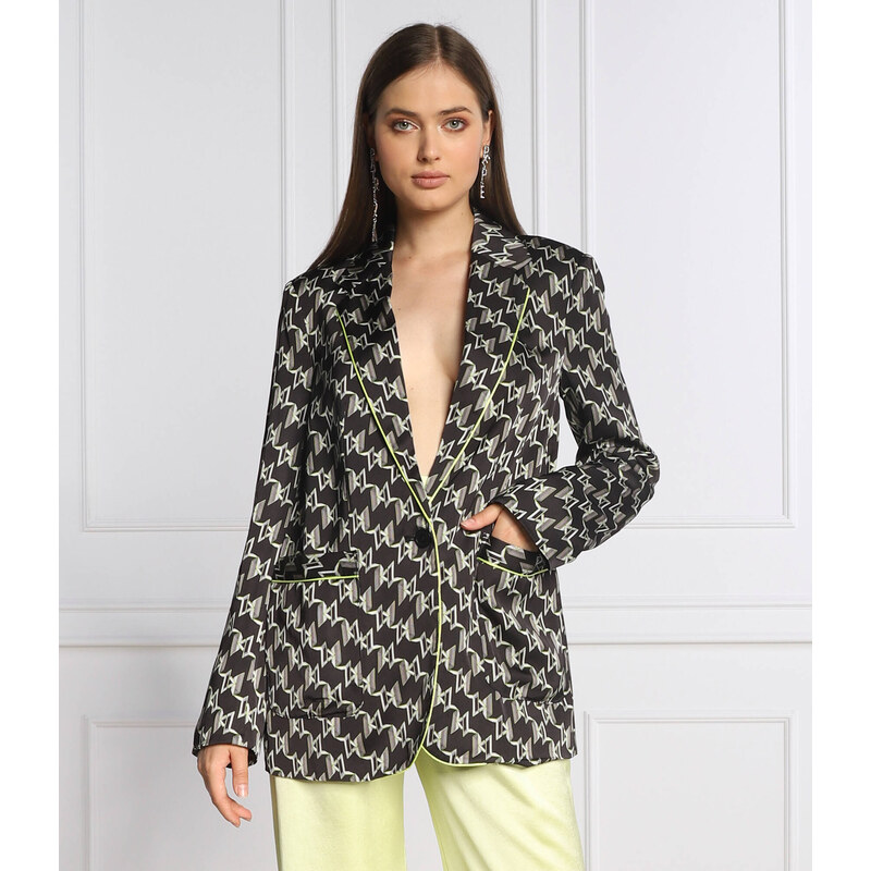 Karl Lagerfeld Saténová sako MONOGRAM | Regular Fit