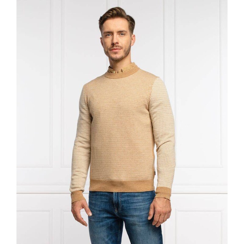 BOSS BLACK Vlněný svetr Nettuno | Longline Fit