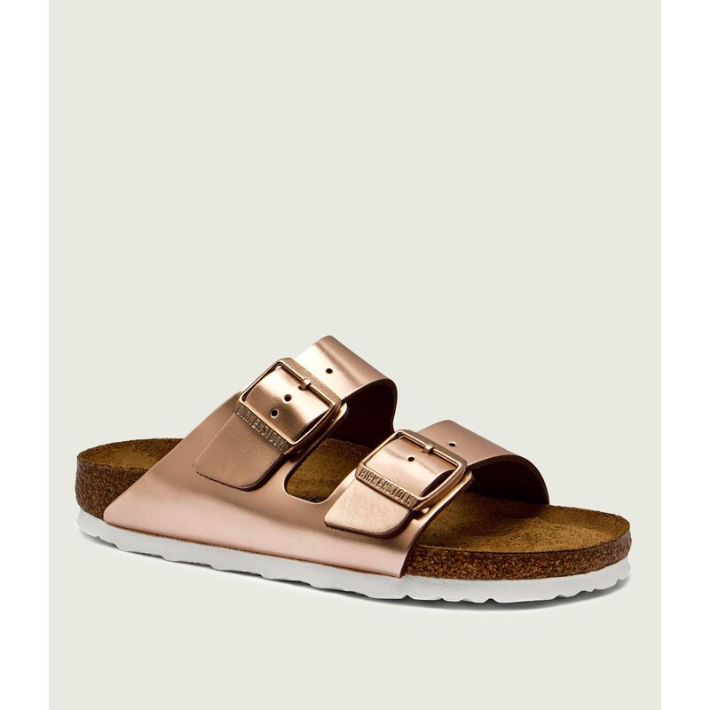Birkenstock Kožené pantofle Arizona NL SFB | narrow fit | zamsz