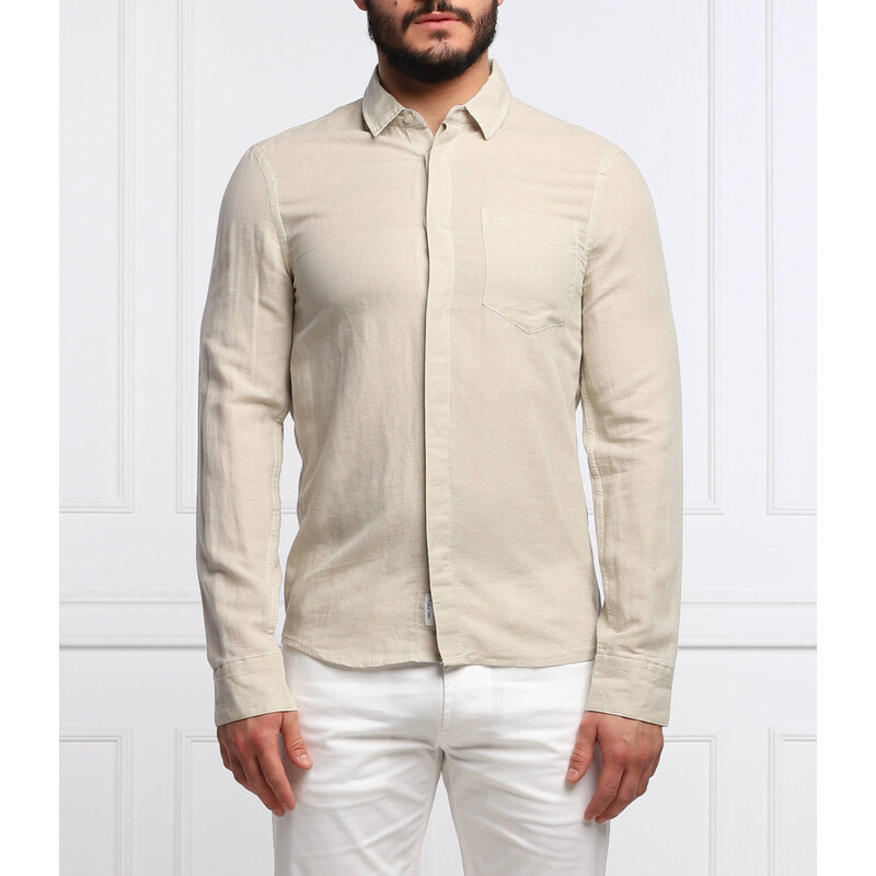 Calvin Klein Lněná košile | Slim Fit